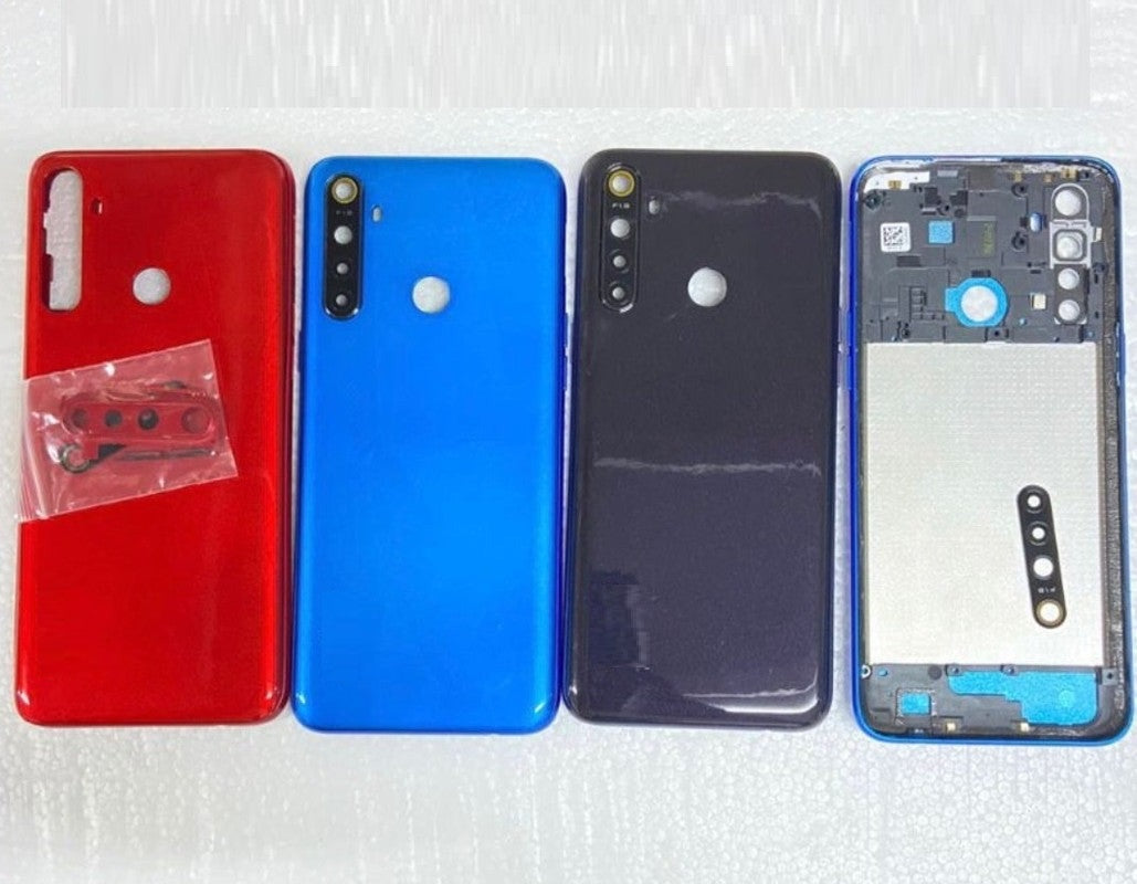 Mozomart Back Panel Housing with Middle Ring for Realme Red