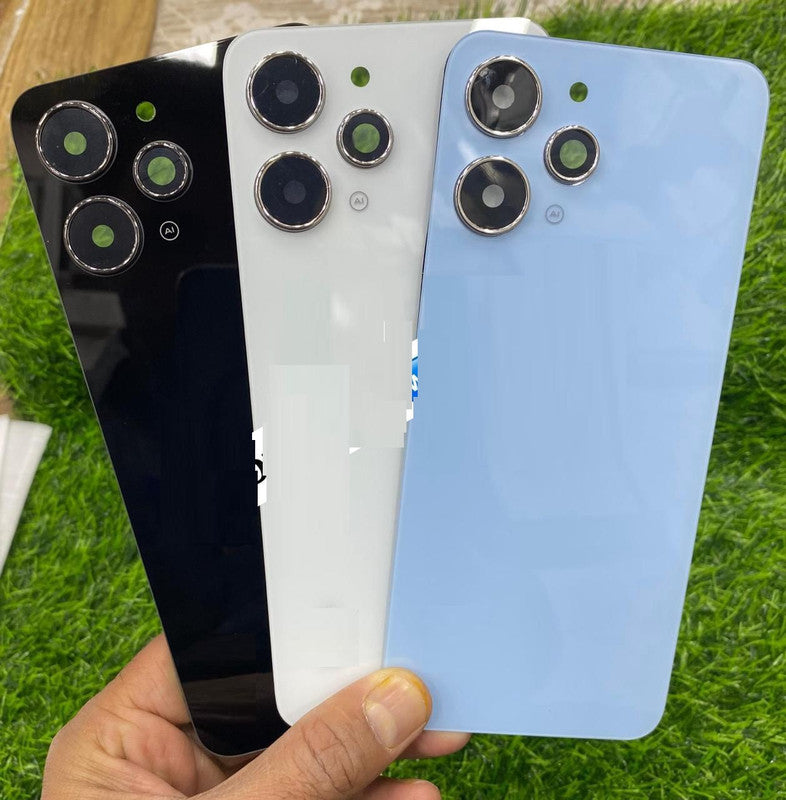 Back Panel with Camera Glass for Redmi 12 Blue - Zeespares – Zeespares.in