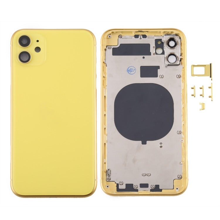 Back Panel Housing for Apple Iphone 11 Yellow- Zeespares