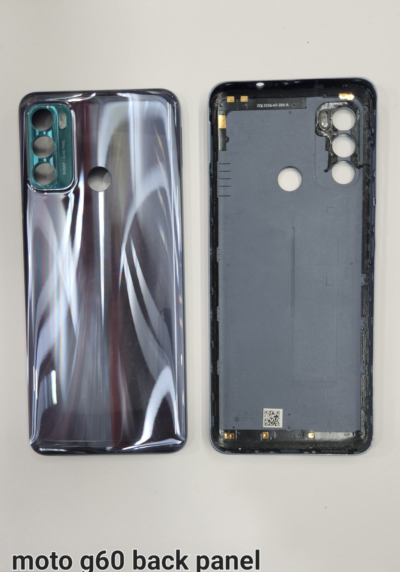 Mozomart Back Panel Housing Body with Out Keys for Motorola Moto G60 Grey