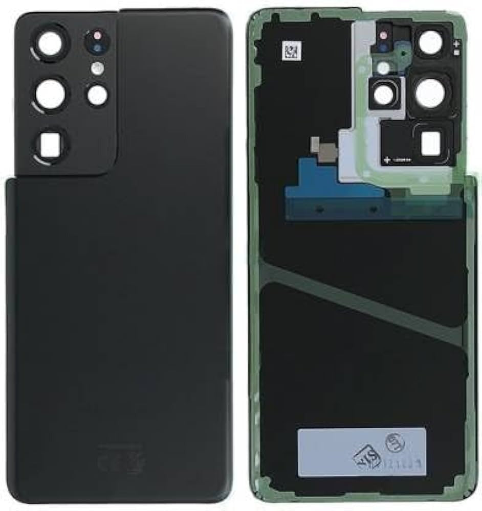 Back Panel Glass With Camera Lens for Samsung Galaxy S21 Ultra Black (100% OG) Zeespares