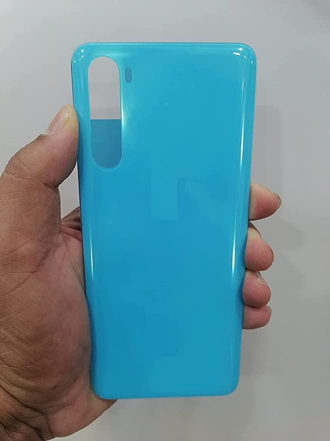 Mozomart Battery Door Back Panel Glass for Oneplus Nord Blue