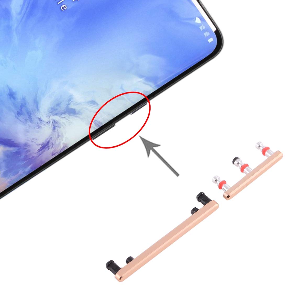 External Side Button Out Keys for OnePlus 7 Pro Gold