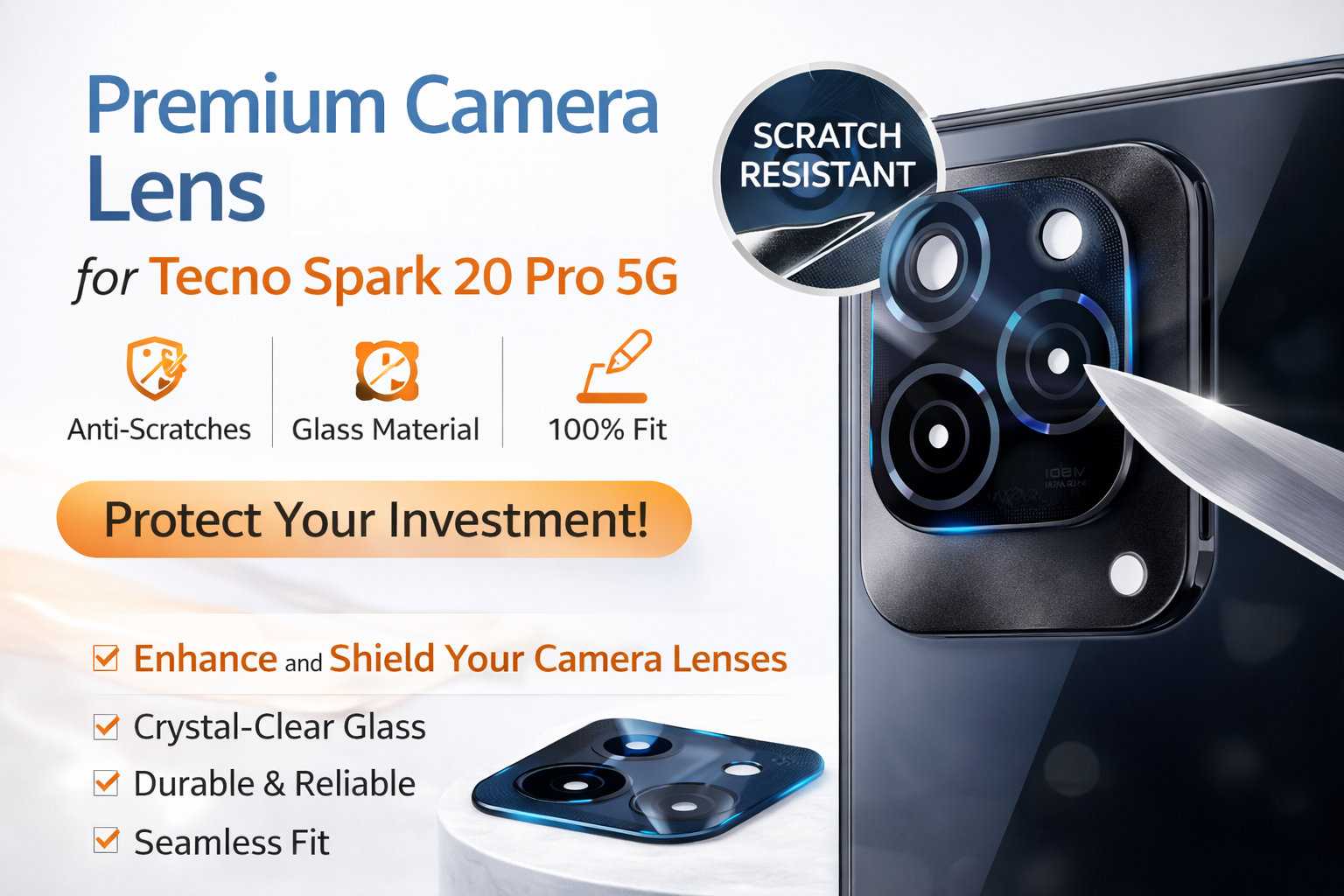 Camera Glass Lens for Tecno Spark 20 Pro