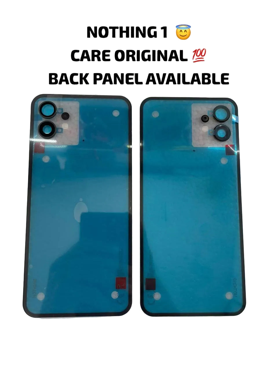 Back Panel with Camera Glass Nothing Phone 1 Black by Zeespares.in
