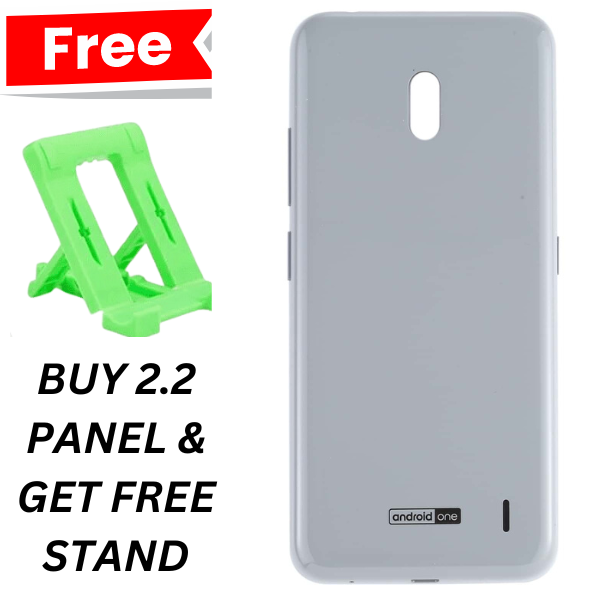 Battery Door Back Panel Housing for Nokia 2.2 With keys Grey (Free Mobile Stand)
