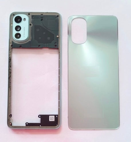 Mozomart Battery Door Back Panel Housing for Motorola Moto E32S : Misty Silver