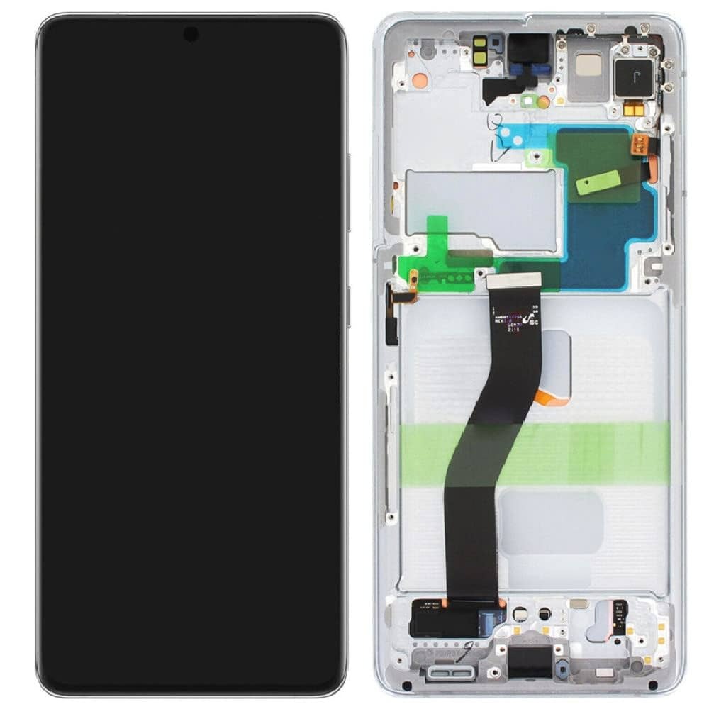 Lcd Display Combo Folder With Frame for Samsung Galaxy S21 Ultra Silver