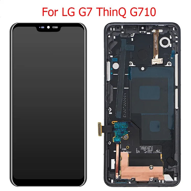 Lcd Display Folder Combo With Frame for LG G7 Plus Black