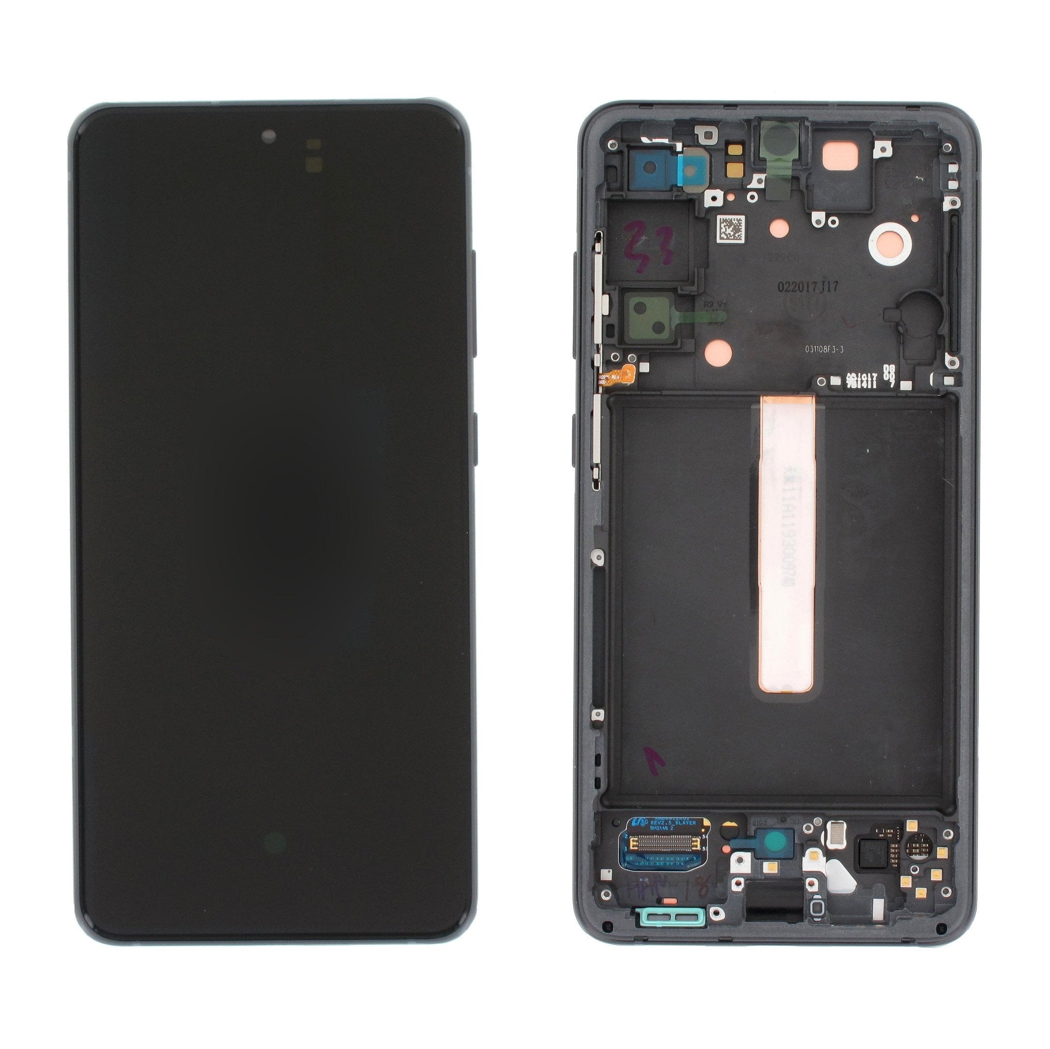 Lcd Display Folder Combo for Samsung Galaxy S21 FE Grey (with Frame)