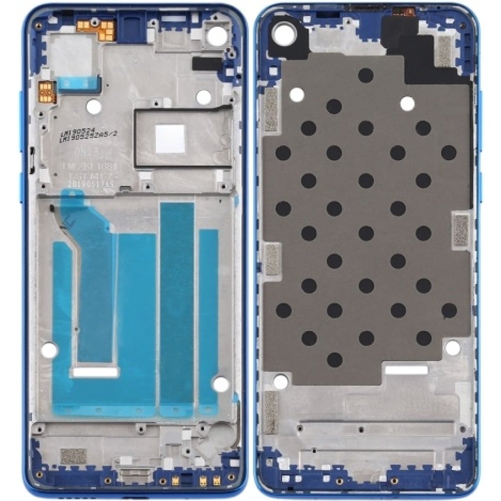 LCD Display Middle Frame With Display Ring for Motorola Moto One Vision : Sapphire Blue