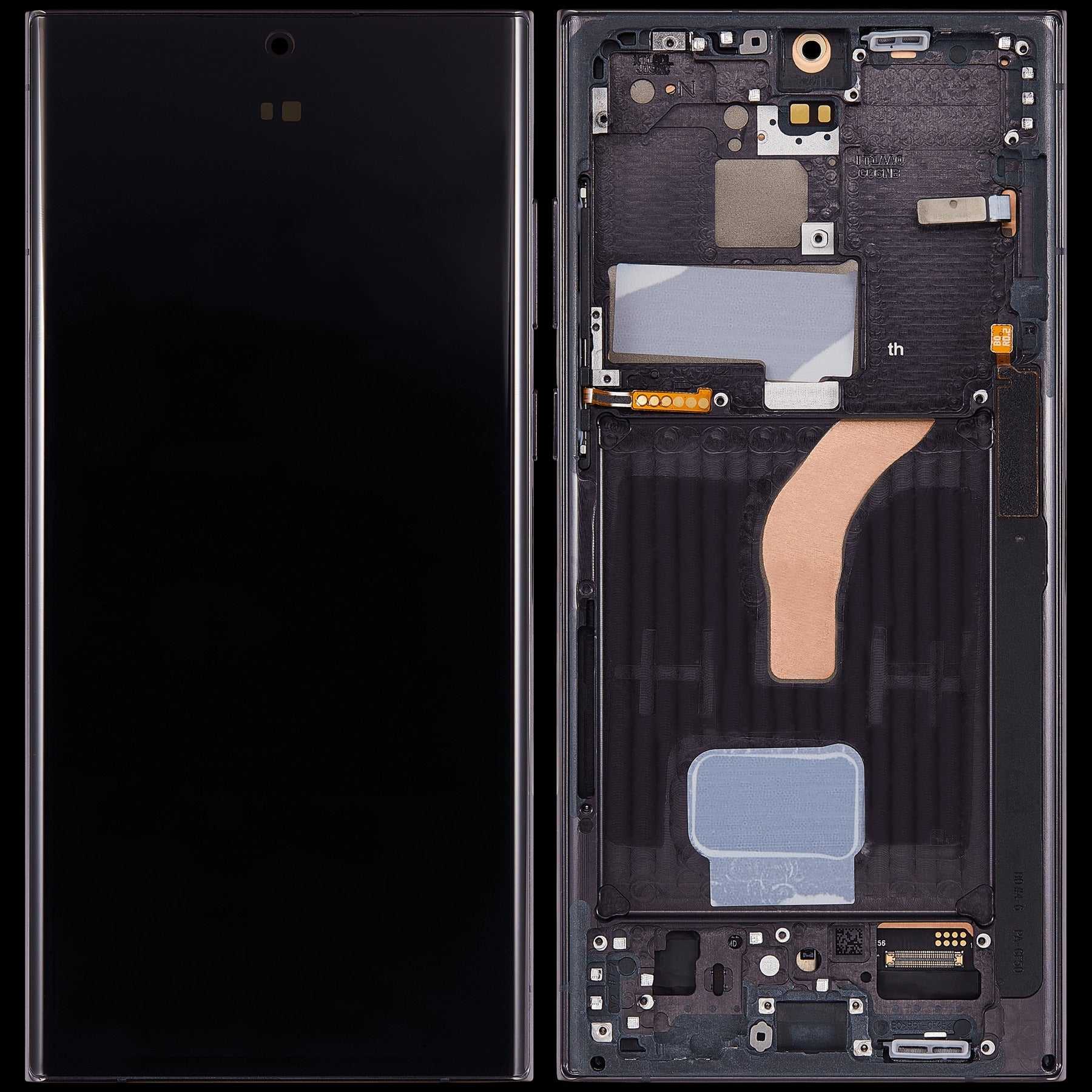 OLED Lcd Display Combo Folder with Frame for Samsung Galaxy S22 Ultra Black