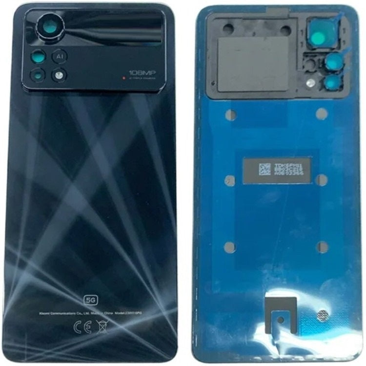 Back Panel with Camera Lens for Poco X4 Pro Black