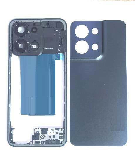 Mozomart Back Panel Housing with Middle Ring For Oppo Reno 8 5G Black