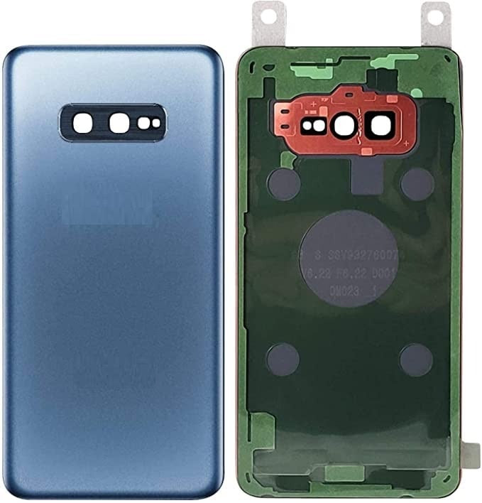 SPAREWARE® Battery Cover Back Door Body Panel For Samsung Galaxy S10E -Blue (WITH CAMERA GLASS)