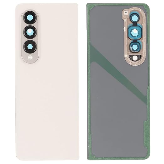 Back Panel Glass With Camera Lens for Samsung Galaxy Z Fold 4 Care OG Beige Cream