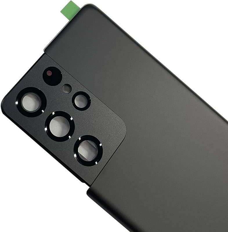 Back Panel Glass With Camera Lens for Samsung Galaxy S21 Ultra Black (100% OG) Zeespares