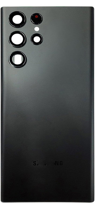 Back Panel Glass With Camera Lens for Samsung Galaxy S22 Ultra Care OG Phantom Black