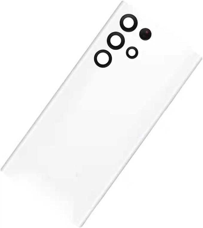 Back Panel Glass With Camera Lens for Samsung Galaxy S22 Ultra Phantom White