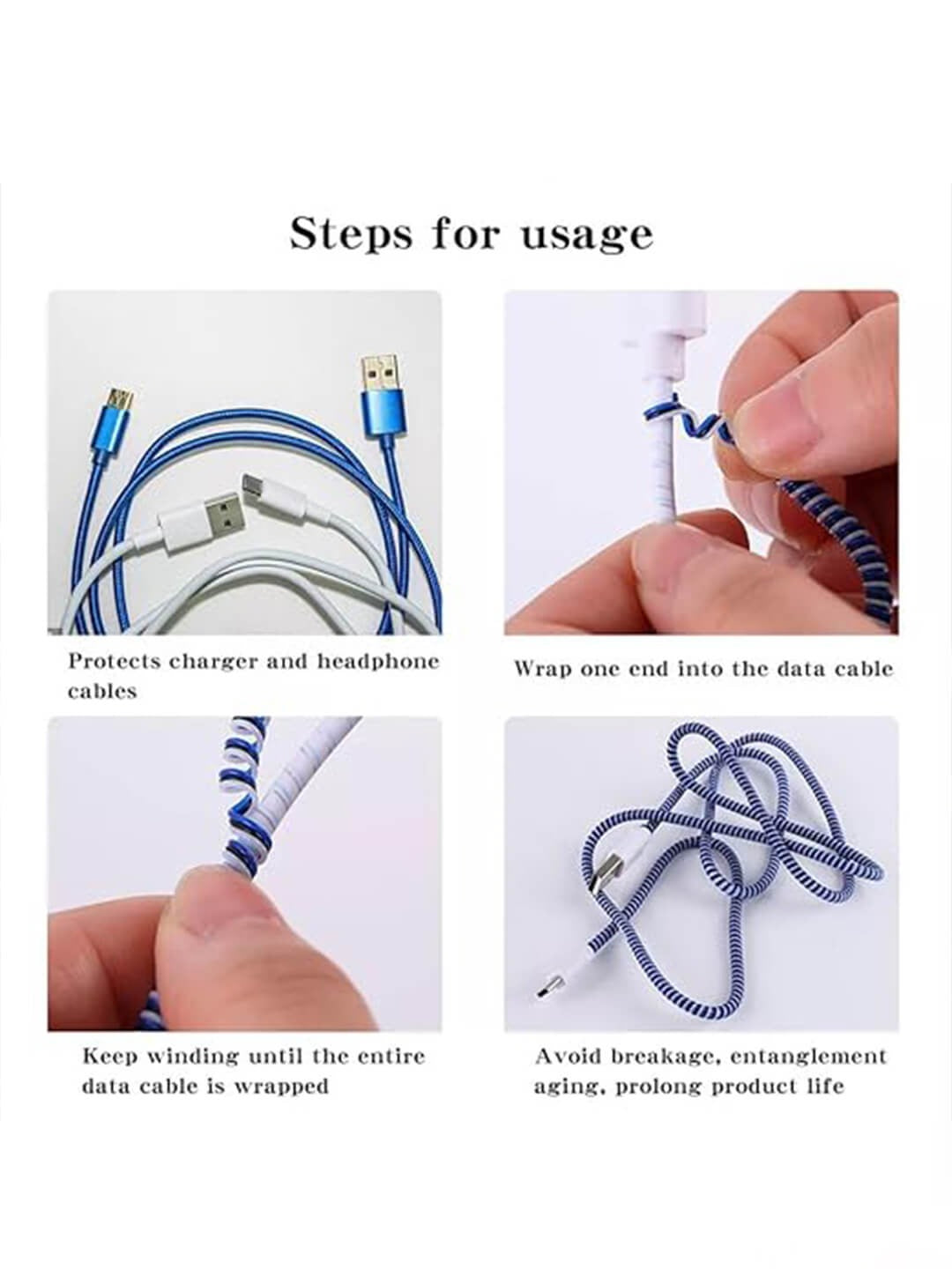 Spiral Cable Protector (Multicolor) – Universal Wire Saver for All Devices