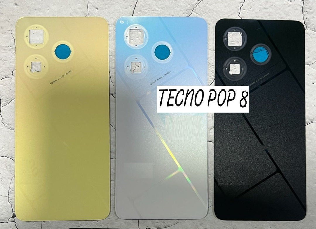 Back Panel Glass for Tecno Pop 8 Blue