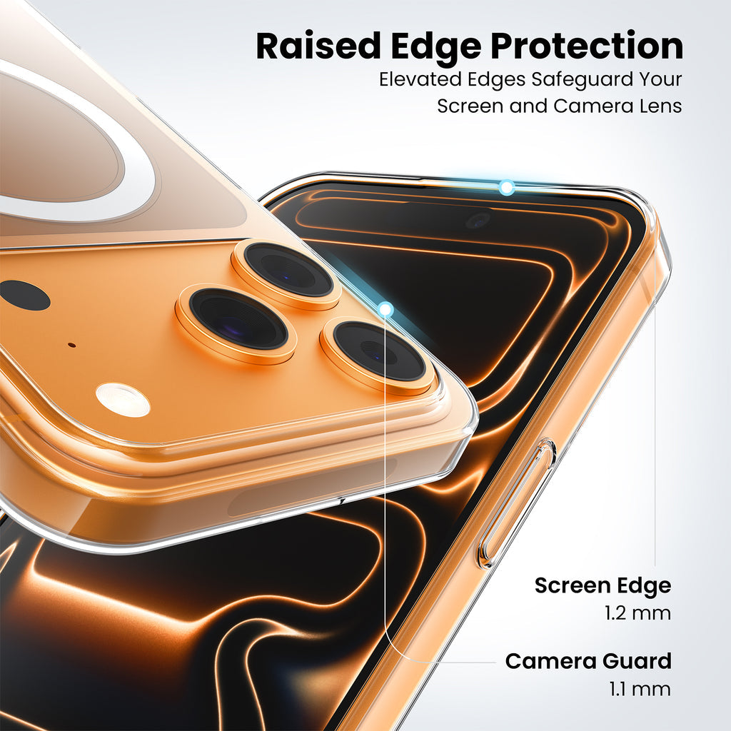 Transparent anti-yellow hard case compatible with 17 Pro Max with MagSafe support, shockproof protection and crystal clear design