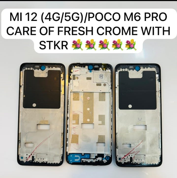 Lcd Frame Middle Chassis for Poco M6 Pro Black