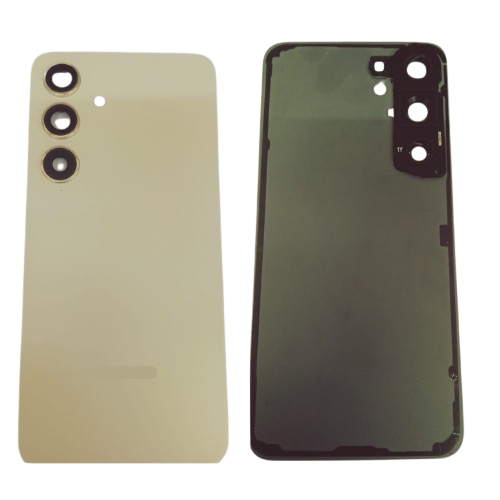 Back Panel Glass With Camera Lens for Samsung Galaxy S24 Amber Yellow