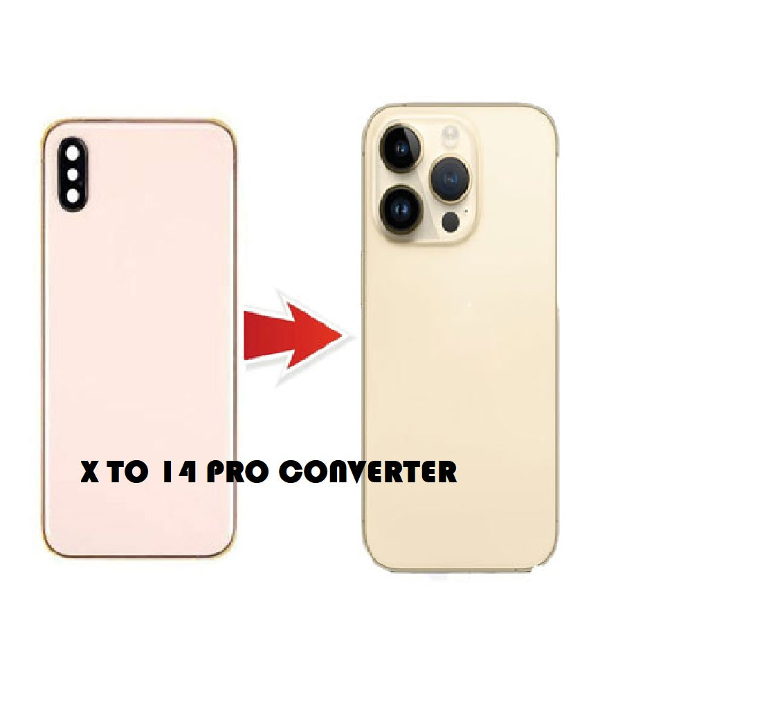 Converter Back Panel Housing Body for Apple iPhone X Convert to Apple iPhone 14 Pro