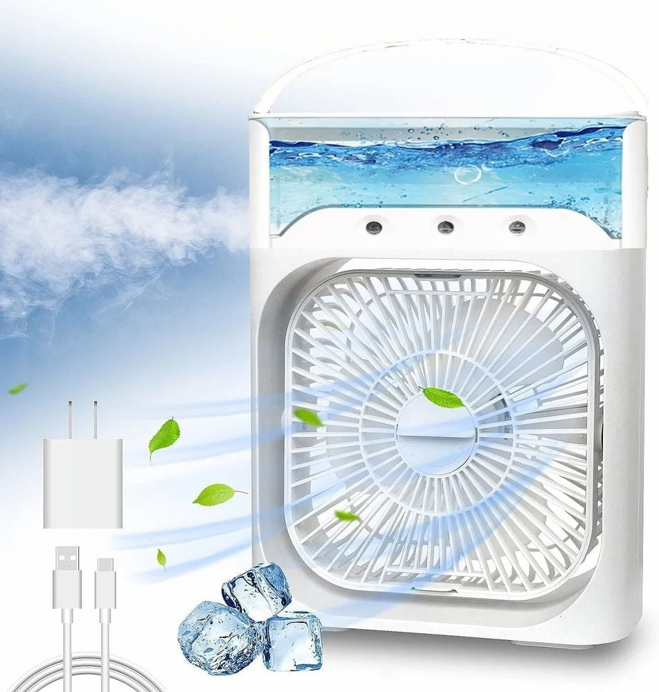 Air Cooler Fan with Mist Function – Instant Cooling for Home & Office - USB Rechargeable