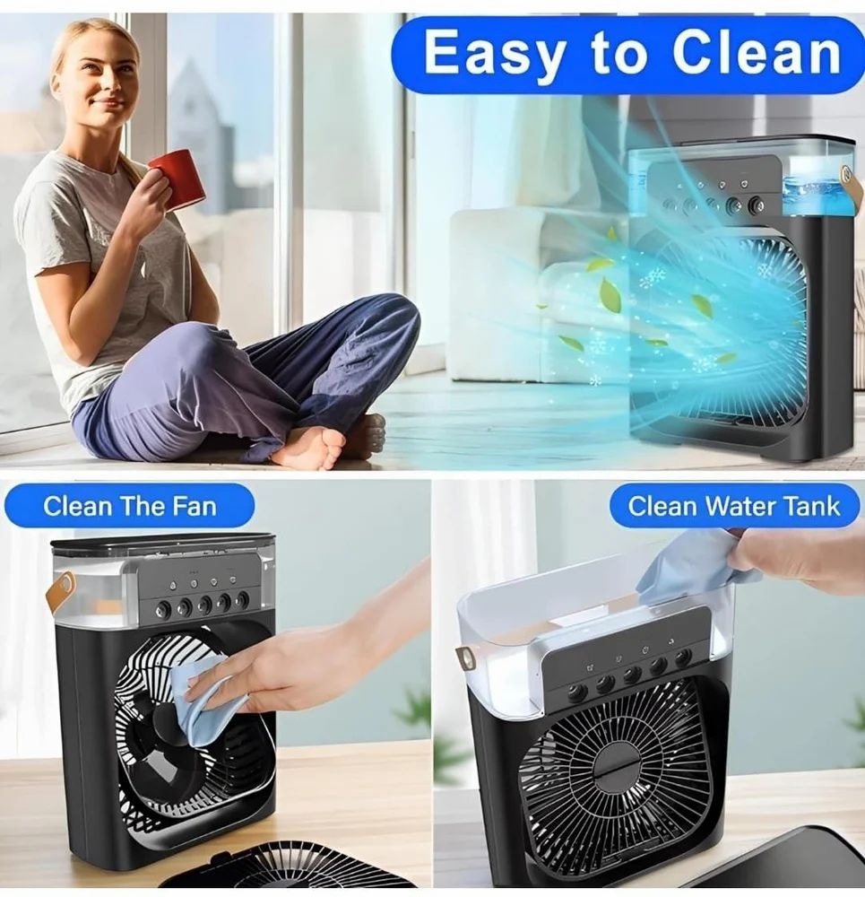 Air Cooler Fan with Mist Function – Instant Cooling for Home & Office - USB Rechargeable