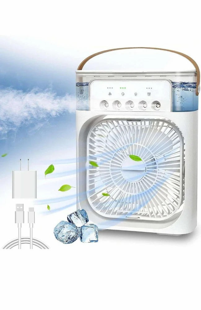 Air Cooler Fan with Mist Function – Instant Cooling for Home & Office - USB Rechargeable