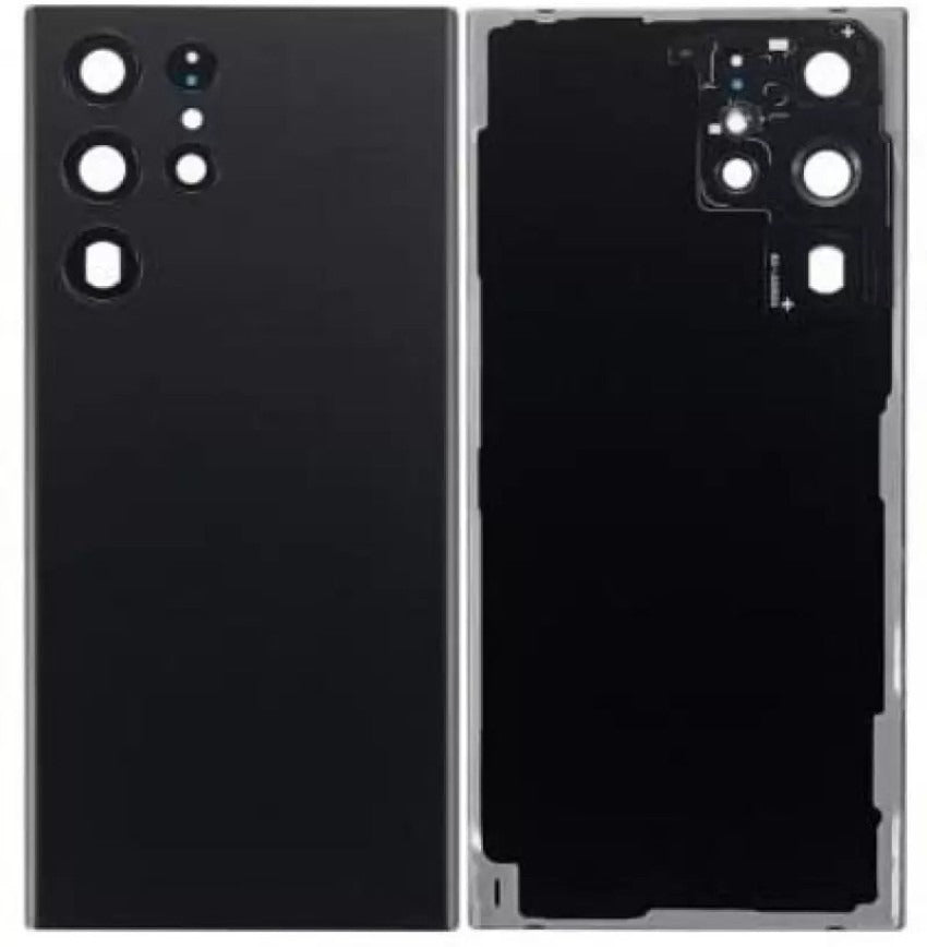 Back Panel Glass With Camera Lens for Samsung Galaxy S22 Ultra Black