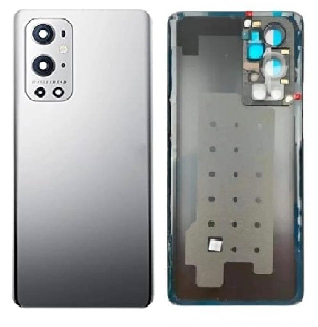 SPAREWARE® Battery Cover Back Door Panel Body For Oneplus 9 Pro -Silver (WITH CAMERA LENS)