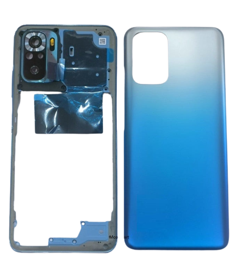 Mozomart Back Panel Housing with Middle Ring for Redmi Note 10s Blue