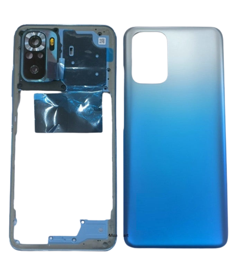 Mozomart Back Panel Housing with Middle Ring for Redmi Note 10s Blue Mozomart