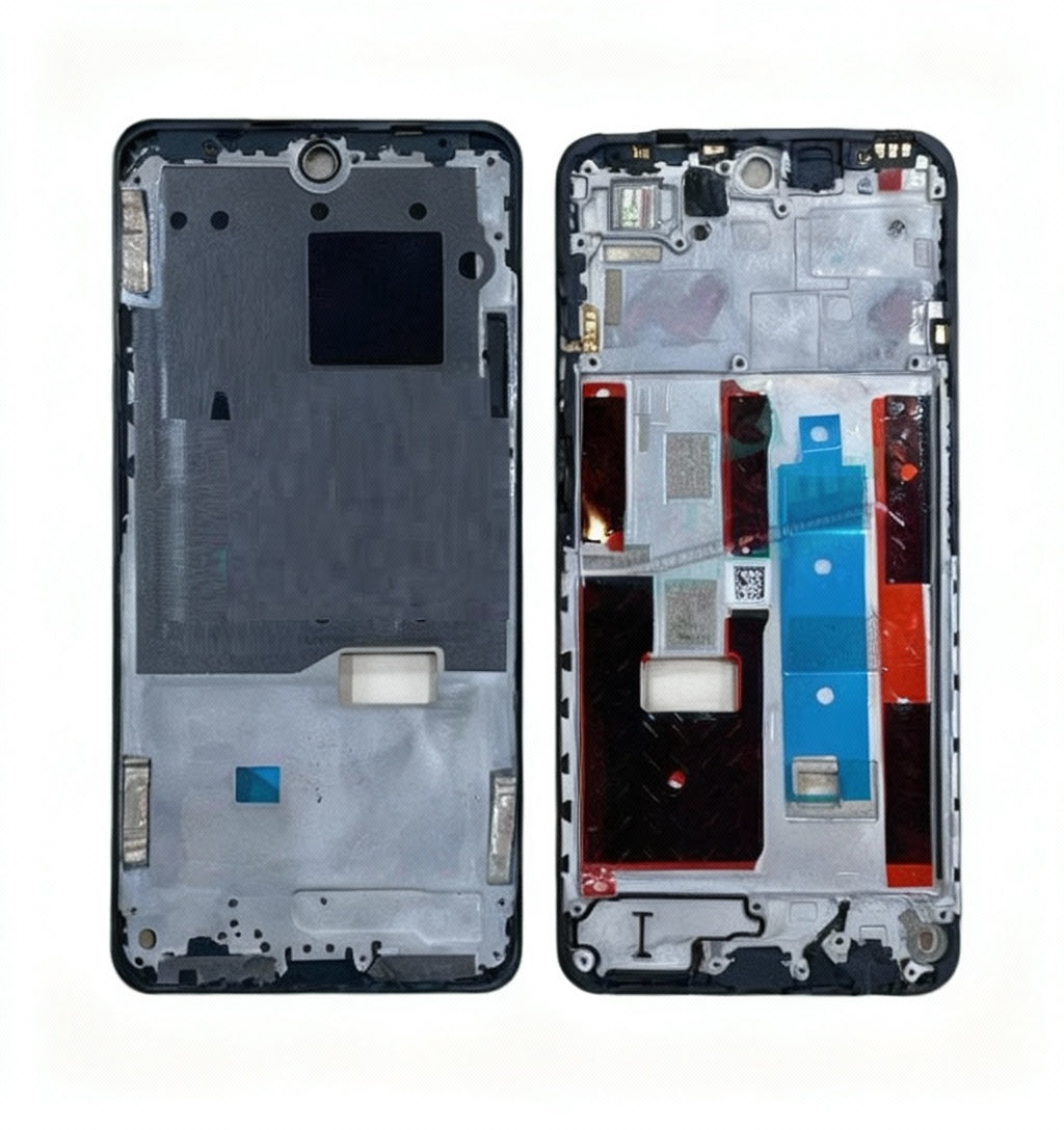 Lcd Frame Middle Chassis for Realme Narzo 80 lite Black- Zeespares.in