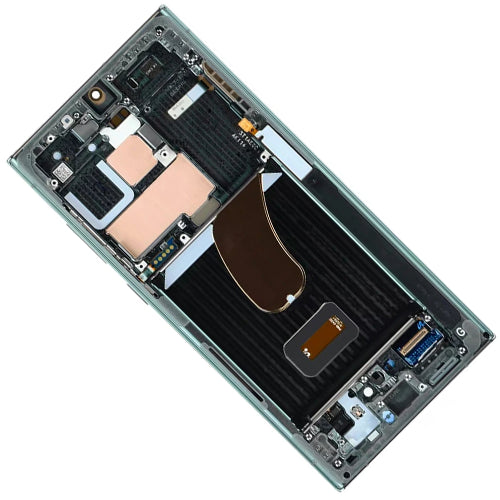 OLED Lcd Display Combo Folder with Frame for Samsung Galaxy S23 Ultra Green- Zeespares.in
