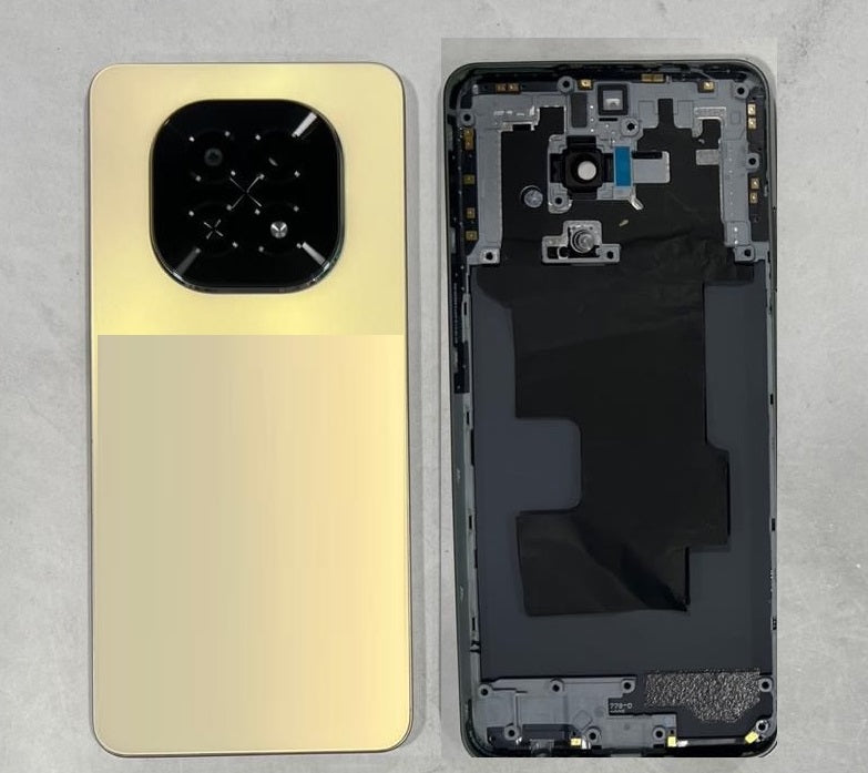 SPAREWARE® Back Panel Back Door Panel Body Cover For Realme C63 5G-Gold (MIDDLE RING + BACK PANEL WITH ALL LOGO)
