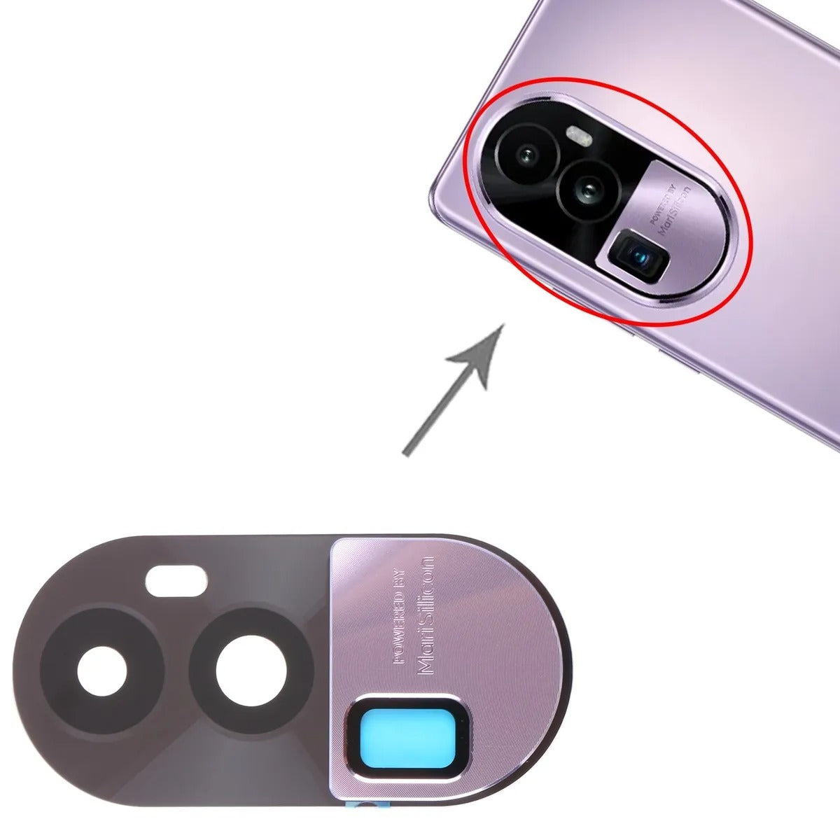 Oppo Reno 10 Pro Plus 5G Camera Glass Lens with Frame 