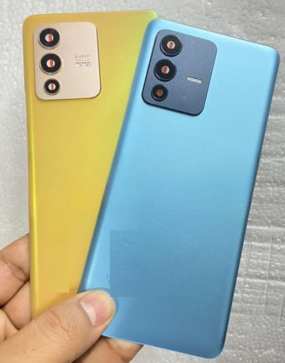 Mozomart Back Panel Glass for Vivo V23 Pro  yellow