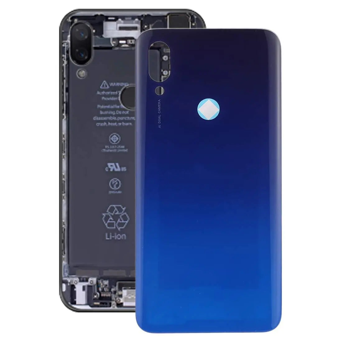 Mozomart Battery Door Back Panel Housing for Xiaomi Mi Y3 : Blue - Zeespares.in