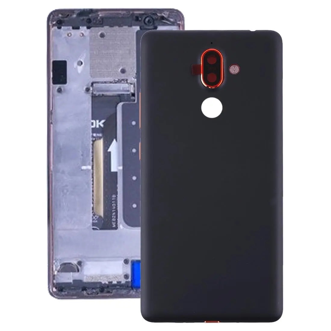 Mozomart Battery Door Back Panel Housing for Nokia 7 Plus / 7+ : Black - Zeespares.in