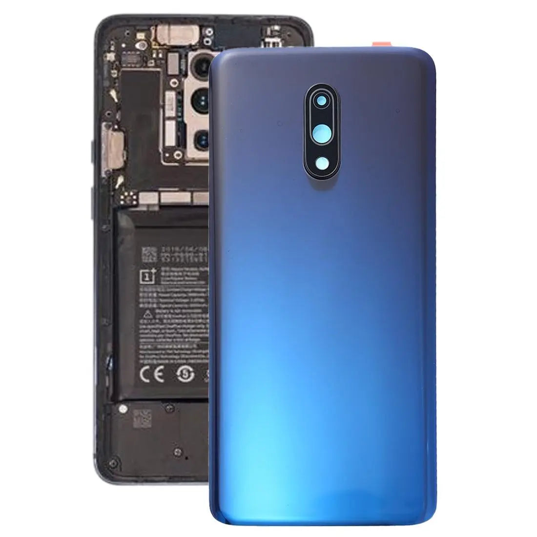 Mozomart Battery Door Back Panel Housing for Oneplus 7 {With Camera Lens} : Blue - Zeespares.in