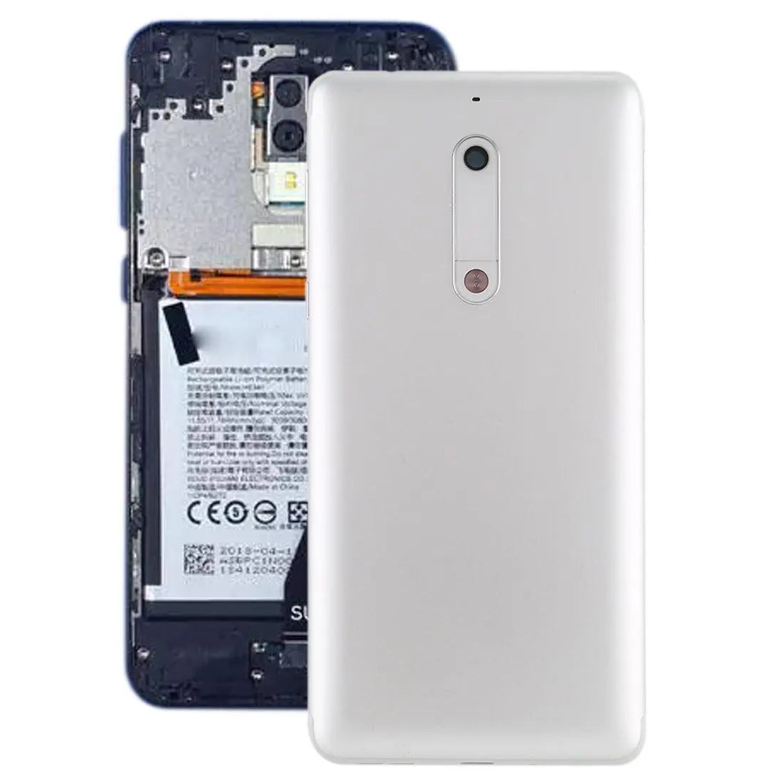 Mozomart Battery Door Back Panel Housing for Nokia 5 : White - Zeespares.in