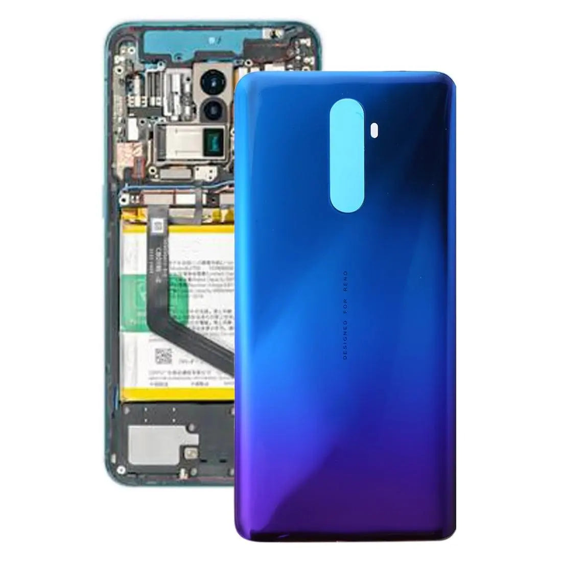 Reno Ace Back Panel Housing Body Back Glass Twiling Blue