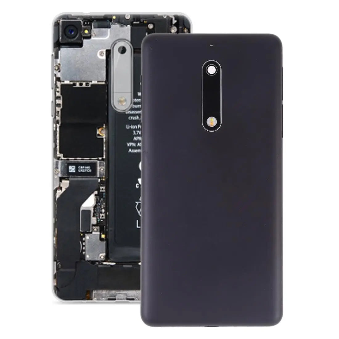 Mozomart Battery Door Back Panel Housing for Nokia 5 : Black - Zeespares.in