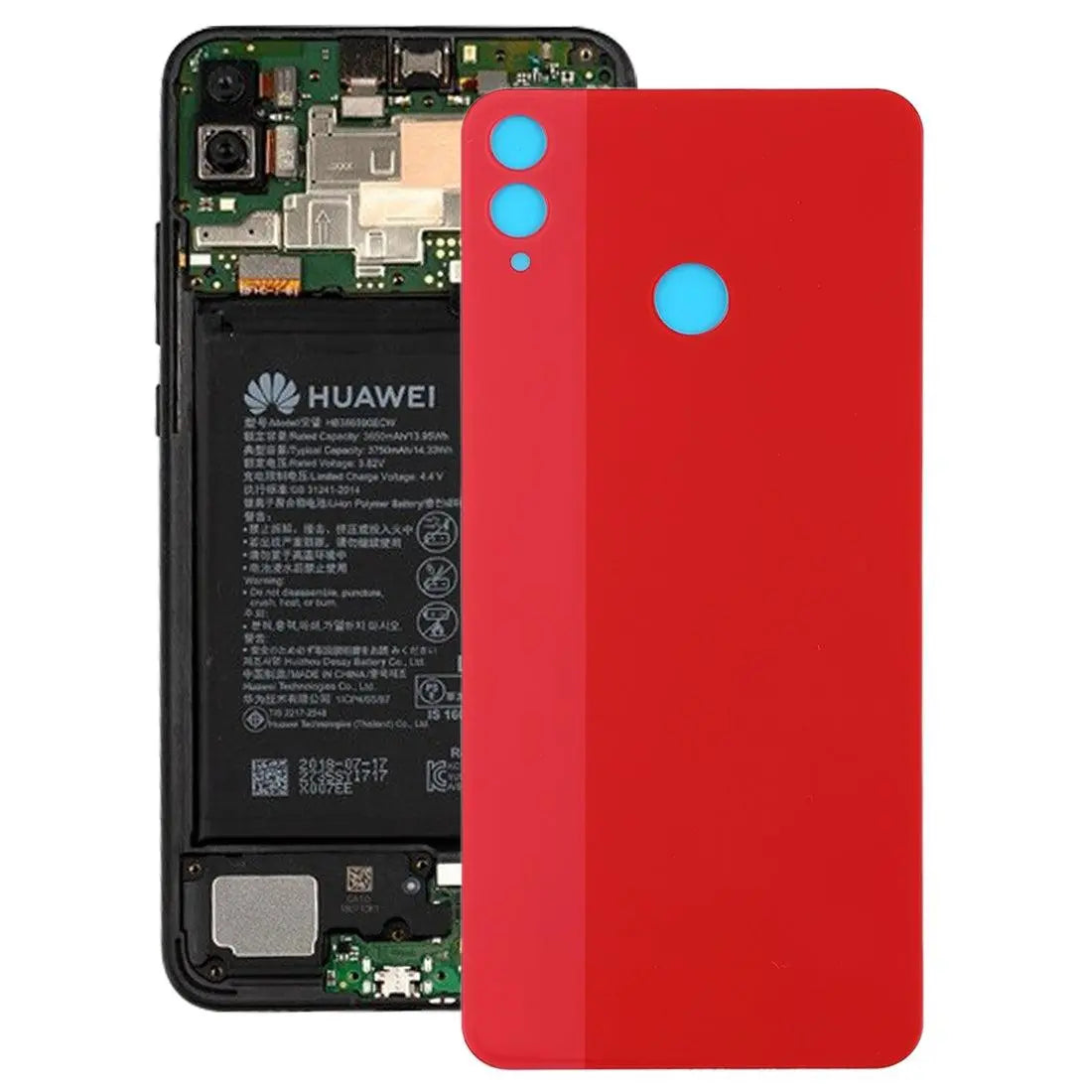 Honor 8x Back Panel Housing Body Back Glass Red