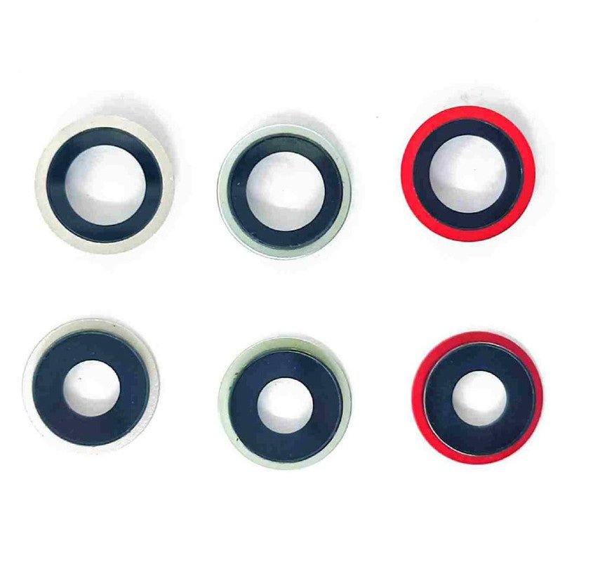 Mozomart Back Camera Glass Lens with Frame Compatible for Apple i-Phone 12 White - Zeespares.in