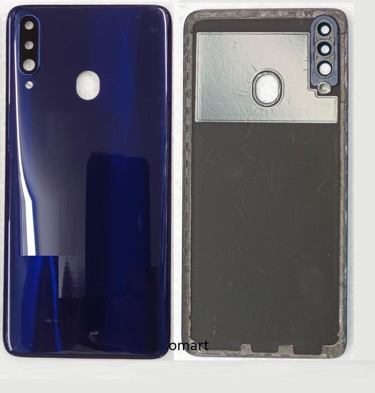 Mozomart Battery Door Back Panel Housing with Camera Lens for Samsung Galaxy A20s Blue - Zeespares.in